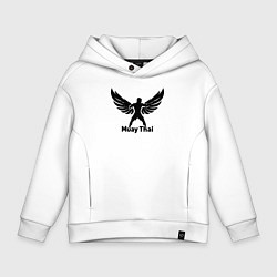 Толстовка оверсайз детская Муай Тай: Крылья Победы, цвет: белый