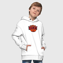 Толстовка оверсайз детская Майами Хит - баскетбол, цвет: белый — фото 2