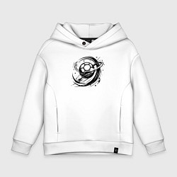 Толстовка оверсайз детская Космический мяч гандбол, цвет: белый