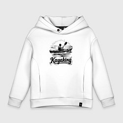Толстовка оверсайз детская Каякинг на рассвете, цвет: белый