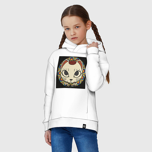 Детское худи оверсайз Радужный Дандадан / Белый – фото 3