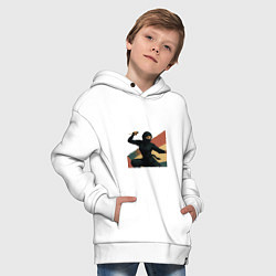 Толстовка оверсайз детская Ниндзя девушка, цвет: белый — фото 2