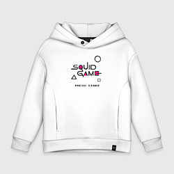 Толстовка оверсайз детская Squid game press start, цвет: белый