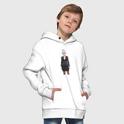 Толстовка оверсайз детская Бабушка Момо Дандадан, цвет: белый — фото 2