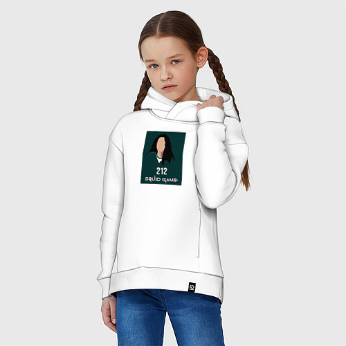 Детское худи оверсайз Squid game 212 / Белый – фото 3