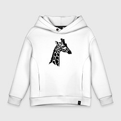 Толстовка оверсайз детская Стилизованный жираф, цвет: белый
