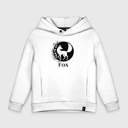 Толстовка оверсайз детская Лиса в круге, цвет: белый