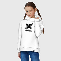 Толстовка оверсайз детская Конь с крыльями, цвет: белый — фото 2