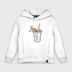 Толстовка оверсайз детская Весёлый напиток, цвет: белый