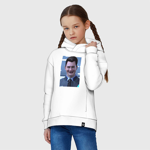 Детское худи оверсайз Коннор мем / Белый – фото 3