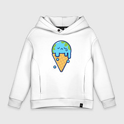 Толстовка оверсайз детская Earth cream, цвет: белый