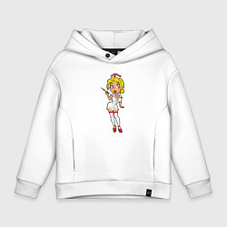 Толстовка оверсайз детская Медсестра блондинка, цвет: белый