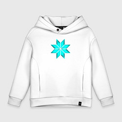 Толстовка оверсайз детская Славянский мистический символ алатырь, цвет: белый