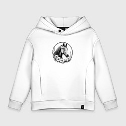 Толстовка оверсайз детская Нежность гривы, цвет: белый