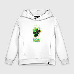 Толстовка оверсайз детская Режим зверя, цвет: белый