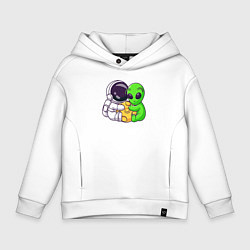 Толстовка оверсайз детская Наша луна, цвет: белый