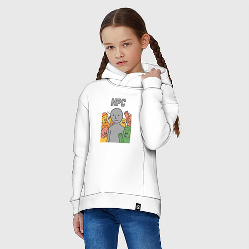 Детское худи оверсайз NPC / Белый – фото 3