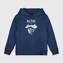 Толстовка оверсайз детская Алтайский край горы, цвет: тёмно-синий