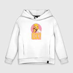 Толстовка оверсайз детская Гомер Ох, цвет: белый