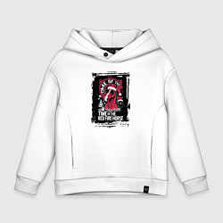 Толстовка оверсайз детская Красный огненный конь, цвет: белый