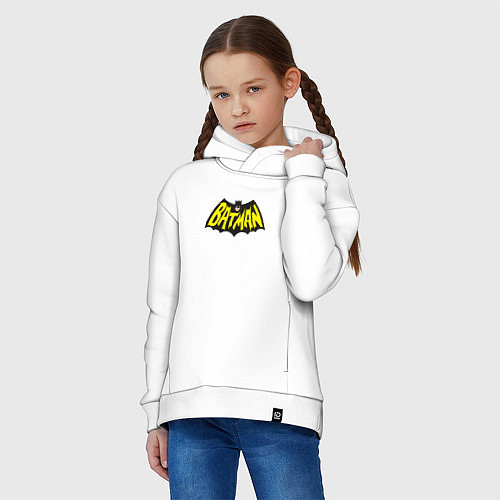 Детское худи оверсайз Batman old classic / Белый – фото 3