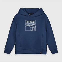 Толстовка оверсайз детская Официальный фотограф, цвет: тёмно-синий