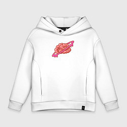 Толстовка оверсайз детская Saturn brain, цвет: белый