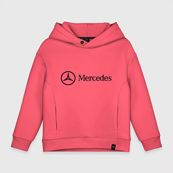 Толстовка оверсайз детская Mercedes Logo, цвет: коралловый