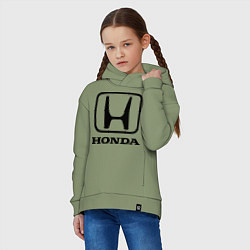 Толстовка оверсайз детская Honda logo, цвет: авокадо — фото 2