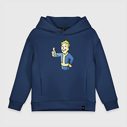 Толстовка оверсайз детская Fallout vault boy, цвет: тёмно-синий
