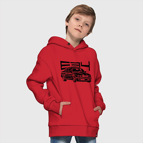 Детское худи оверсайз BMW E34 / Красный – фото 4