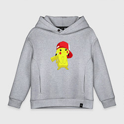 Толстовка оверсайз детская Пикачу, цвет: меланж