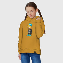 Толстовка оверсайз детская Bart Just Us, цвет: горчичный — фото 2