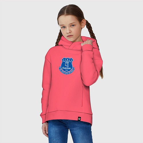 Детское худи оверсайз Эвертон logo - nil satis nisi optimum / Коралловый – фото 3
