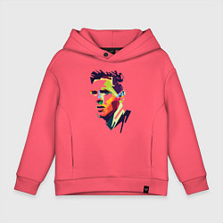 Толстовка оверсайз детская Lionel Messi: fun-art, цвет: коралловый