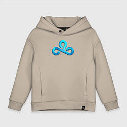 Толстовка оверсайз детская Cloud9 Foil Металлический эффект, цвет: миндальный