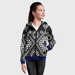 Толстовка на молнии детская Индейские мотивы, цвет: 3D-синий — фото 2