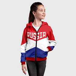 Толстовка на молнии детская Россия, цвет: 3D-красный — фото 2