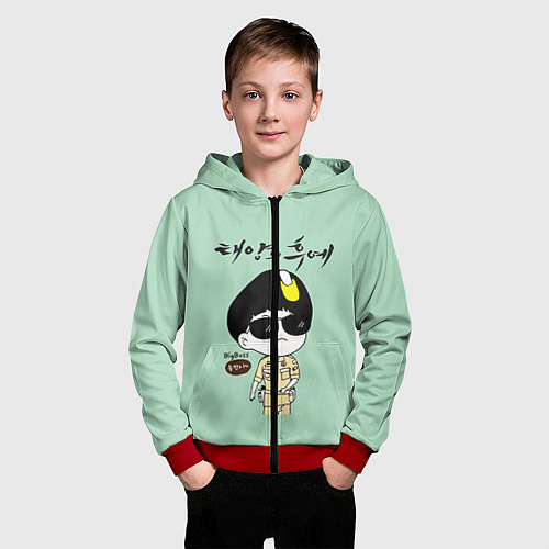 Детская толстовка на молнии Song Joong Ki: Big boss / 3D-Красный – фото 3