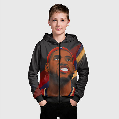 Детская толстовка на молнии LeBron Smile / 3D-Черный – фото 3