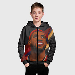 Толстовка на молнии детская LeBron Smile, цвет: 3D-черный — фото 2