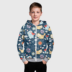 Толстовка на молнии детская Котята, цвет: 3D-меланж — фото 2