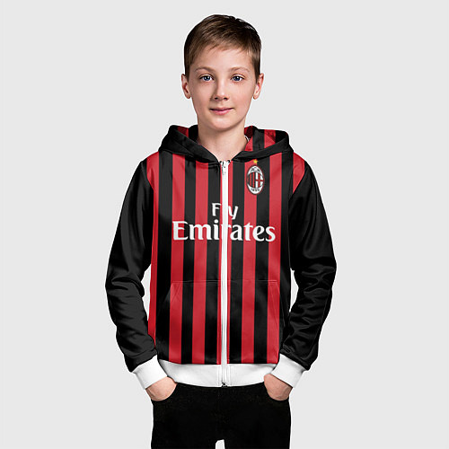 Детская толстовка на молнии Milan FC: Fly Emirates / 3D-Белый – фото 3