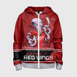 Толстовка на молнии детская Detroit Red Wings, цвет: 3D-меланж