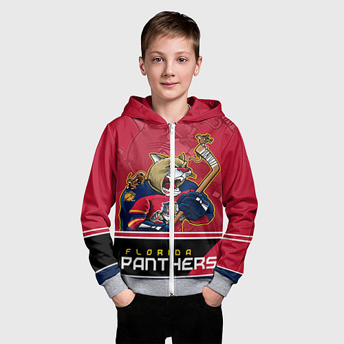 Детская толстовка на молнии Florida Panthers / 3D-Меланж – фото 3