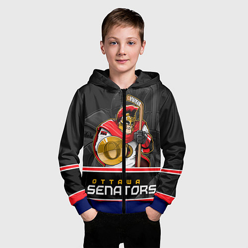 Детская толстовка на молнии Ottawa Senators / 3D-Синий – фото 3