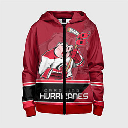 Толстовка на молнии детская Carolina Hurricanes, цвет: 3D-красный