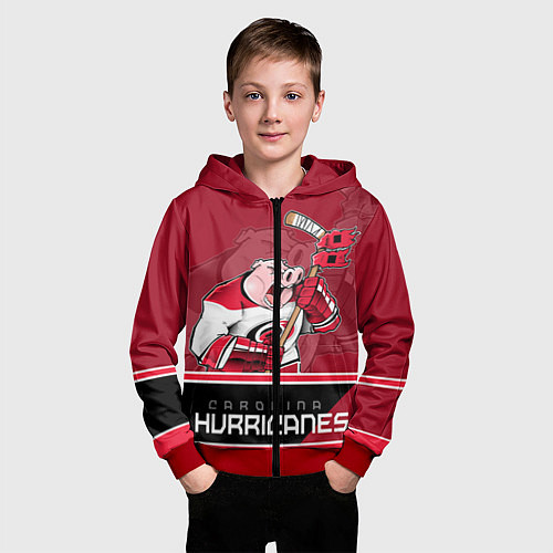 Детская толстовка на молнии Carolina Hurricanes / 3D-Красный – фото 3