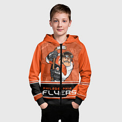 Толстовка на молнии детская Philadelphia Flyers, цвет: 3D-черный — фото 2