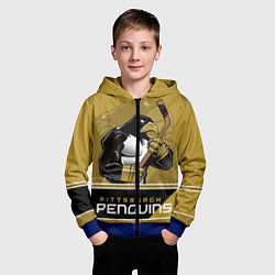 Толстовка на молнии детская Pittsburgh Penguins, цвет: 3D-синий — фото 2